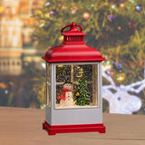 Musical Snow Globe Lantern Ornament Home Decor for Kids Room Birthday Indoor red snowman