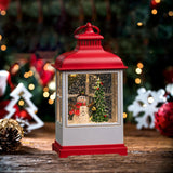 Musical Snow Globe Lantern Ornament Home Decor for Kids Room Birthday Indoor red snowman