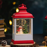 Musical Snow Globe Lantern Ornament Home Decor for Kids Room Birthday Indoor red snowman