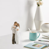 Maxbell Family Themed Figurine Gifts Hand Painted Figure for Christmas Shelf Cabinet C