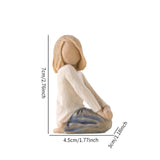 Maxbell Family Themed Figurine Gifts Hand Painted Figure for Christmas Shelf Cabinet E