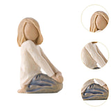 Maxbell Family Themed Figurine Gifts Hand Painted Figure for Christmas Shelf Cabinet E