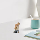 Maxbell Family Themed Figurine Gifts Hand Painted Figure for Christmas Shelf Cabinet F