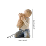 Maxbell Family Themed Figurine Gifts Hand Painted Figure for Christmas Shelf Cabinet F