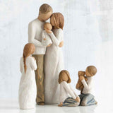 Maxbell Family Themed Figurine Gifts Hand Painted Figure for Christmas Shelf Cabinet F