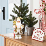 Maxbell Christmas Doll Table Centerpiece Santa Claus Figurine for Indoor Shop Office A