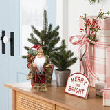 Maxbell Christmas Doll Table Centerpiece Santa Claus Figurine for Indoor Shop Office B