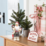 Maxbell Christmas Doll Table Centerpiece Santa Claus Figurine for Indoor Shop Office D