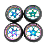 Maxbell 4Pcs RC Drifting Tires and Wheels Upgrade Wheel Rim Tire for K969 K979 1:28