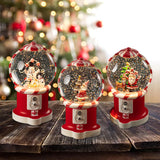 Christmas Musical Snow Globe Gift Night Light for Bookshelf Office Farmhouse Santa Hugs Tree