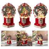 Christmas Musical Snow Globe Gift Night Light for Bookshelf Office Farmhouse Santa Hugs Tree