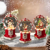 Christmas Musical Snow Globe Gift Night Light for Bookshelf Office Farmhouse Santa Hugs Tree