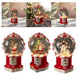 Christmas Musical Snow Globe Gift Night Light for Bookshelf Office Farmhouse Santa Hugs Tree