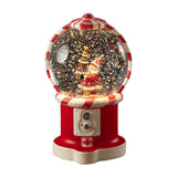 Christmas Musical Snow Globe Gift Night Light for Bookshelf Office Farmhouse Santa Hugs Tree