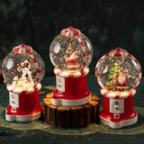 Christmas Musical Snow Globe Gift Night Light for Bookshelf Office Farmhouse Three Snowmen