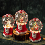 Christmas Musical Snow Globe Gift Night Light for Bookshelf Office Farmhouse Three Snowmen