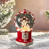 Christmas Musical Snow Globe Gift Night Light for Bookshelf Office Farmhouse Three Snowmen