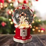 Christmas Musical Snow Globe Gift Night Light for Bookshelf Office Farmhouse Three Snowmen