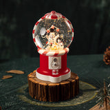 Christmas Musical Snow Globe Gift Night Light for Bookshelf Office Farmhouse Three Snowmen