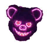 Halloween Scary Bear Mask Costume Furry Bear Mask for Halloween Party Easter pink