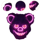 Halloween Scary Bear Mask Costume Furry Bear Mask for Halloween Party Easter pink