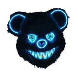 Halloween Scary Bear Mask Costume Furry Bear Mask for Halloween Party Easter blue