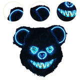 Halloween Scary Bear Mask Costume Furry Bear Mask for Halloween Party Easter blue