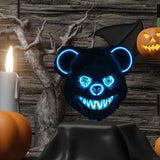 Halloween Scary Bear Mask Costume Furry Bear Mask for Halloween Party Easter blue