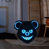 Halloween Scary Bear Mask Costume Furry Bear Mask for Halloween Party Easter blue