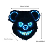 Halloween Scary Bear Mask Costume Furry Bear Mask for Halloween Party Easter blue