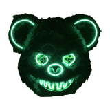 Halloween Scary Bear Mask Costume Furry Bear Mask for Halloween Party Easter green