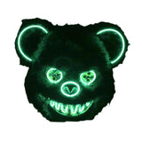 Halloween Scary Bear Mask Costume Furry Bear Mask for Halloween Party Easter green