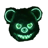 Halloween Scary Bear Mask Costume Furry Bear Mask for Halloween Party Easter green