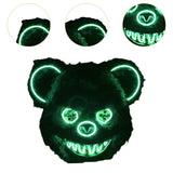 Halloween Scary Bear Mask Costume Furry Bear Mask for Halloween Party Easter green