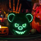 Halloween Scary Bear Mask Costume Furry Bear Mask for Halloween Party Easter green