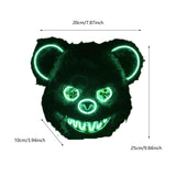 Halloween Scary Bear Mask Costume Furry Bear Mask for Halloween Party Easter green