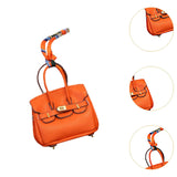 Car Key Case Lipstick Bag Cute for Women Girls Portable Mini Handbag Pendant Orange