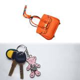 Car Key Case Lipstick Bag Cute for Women Girls Portable Mini Handbag Pendant Orange