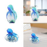 Maxbell Glass Octopus Figurine Gift Creative Adorable Ornament for Shelf Office Home Tall  Style