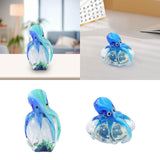 Maxbell Glass Octopus Figurine Gift Creative Adorable Ornament for Shelf Office Home Tall  Style