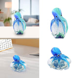 Maxbell Glass Octopus Figurine Gift Creative Adorable Ornament for Shelf Office Home Tall  Style