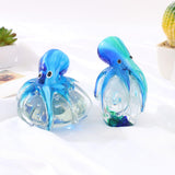 Maxbell Glass Octopus Figurine Gift Creative Adorable Ornament for Shelf Office Home Short  Style