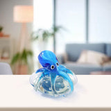 Maxbell Glass Octopus Figurine Gift Creative Adorable Ornament for Shelf Office Home Short  Style