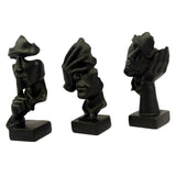 Maxbell 3 Pieces Thinker Statue Creative Silence IS Gold for Desktop Bookshelf Study