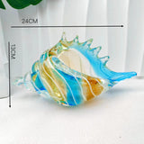 Maxbell Glass Conch Figurine Housewarming Gift Art Ornament for Bedroom Table Office