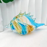 Maxbell Glass Conch Figurine Housewarming Gift Art Ornament for Bedroom Table Office