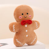 Festive Gingerbread Man Soft Throw Pillow for Bedroom Bed Holiday Light brown