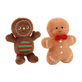 Festive Gingerbread Man Soft Throw Pillow for Bedroom Bed Holiday Light brown