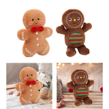 Festive Gingerbread Man Soft Throw Pillow for Bedroom Bed Holiday Light brown