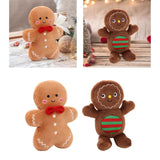 Festive Gingerbread Man Soft Throw Pillow for Bedroom Bed Holiday Light brown